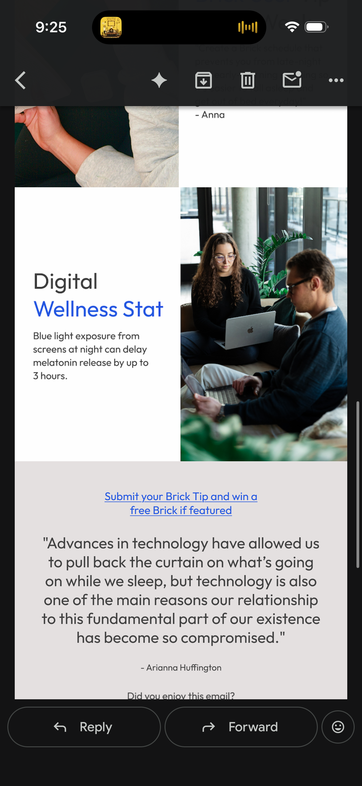 Two people working on laptops in a modern office setting, illustrating digital wellness and screen time habits affecting sleep.
