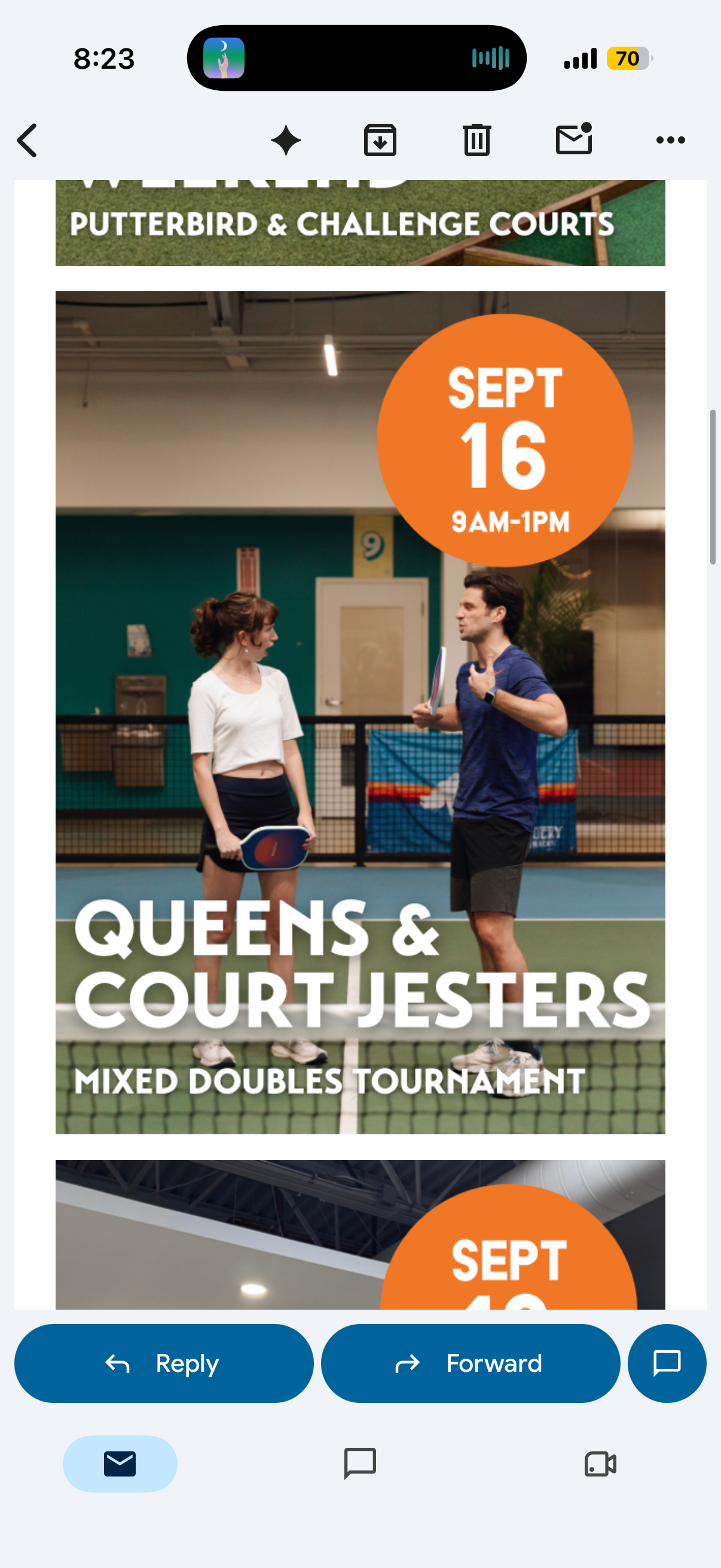 Queens & Court Jesters Mixed Doubles Pickleball Tournament at PutterBird, Sept 16, 9AM-1PM.