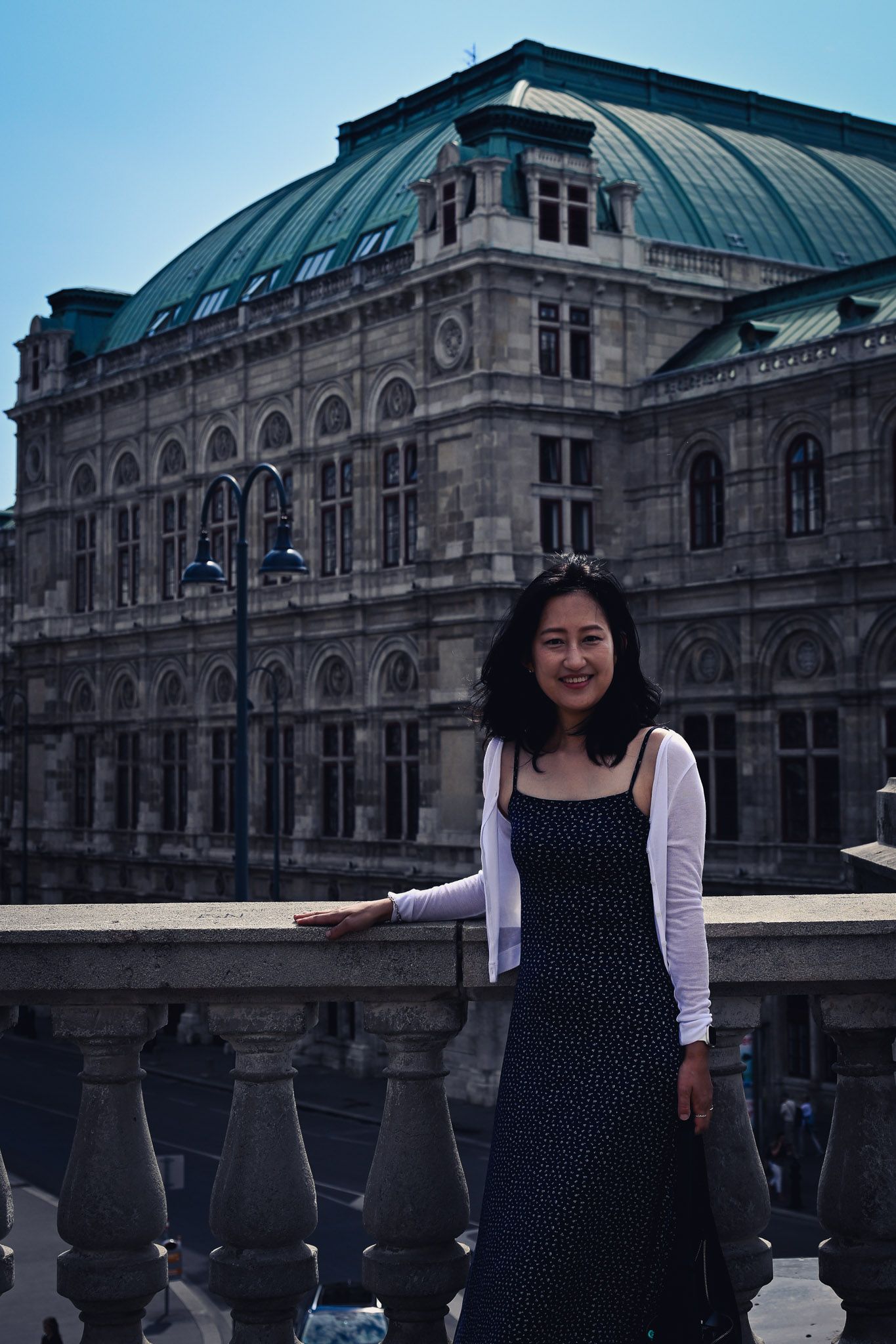 Traveller portrait in front of Opera House, Vienna