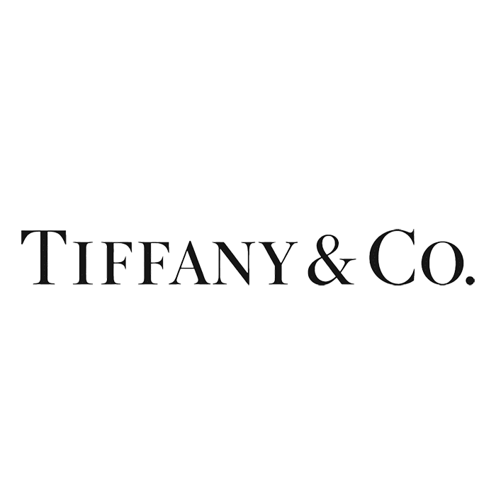 Black Tiffany & Co. logo text in classic typeface against white background.