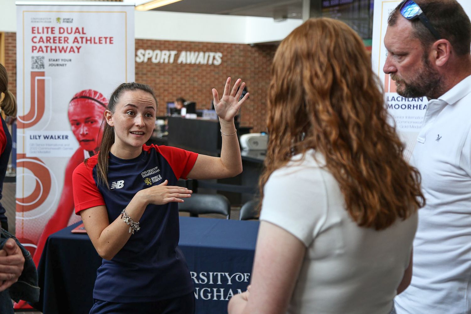 Students engaged in an interactive workshop session at a university event.