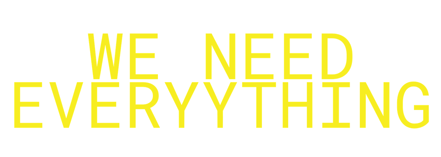 Bold yellow monospace text on a white background reads 