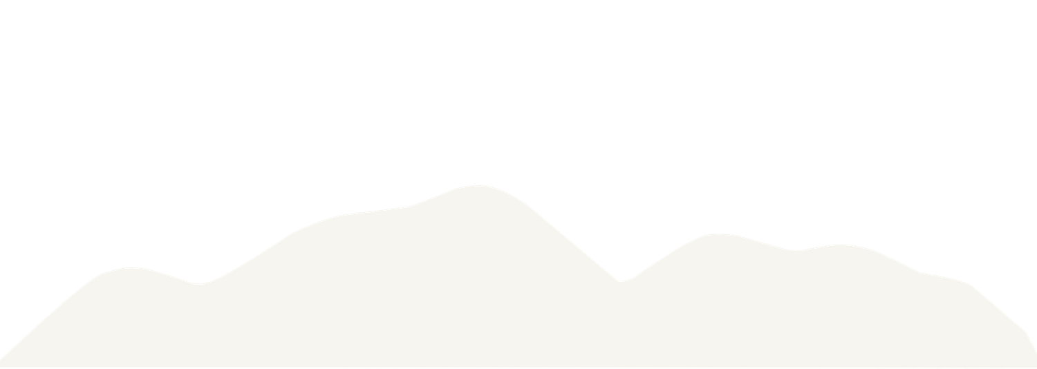 Minimalist off-white mountain range silhouette with soft rolling peaks against a plain white background.