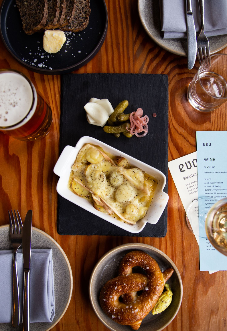 Pretzel & appetizers at Eva Schnitzelhaus in Victoria BC