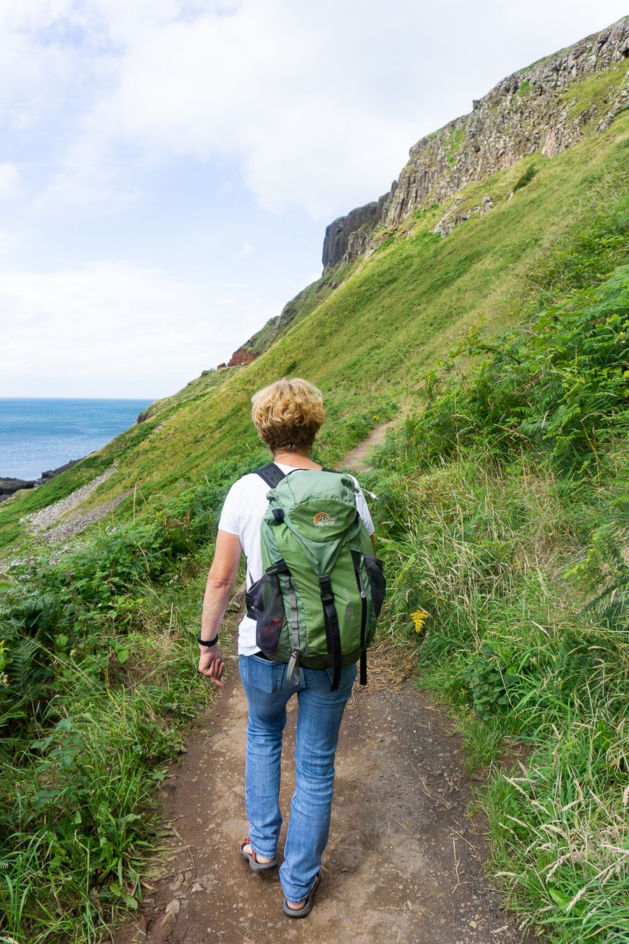 Woman hiking in the Mourne Mountains In Northern Ireland