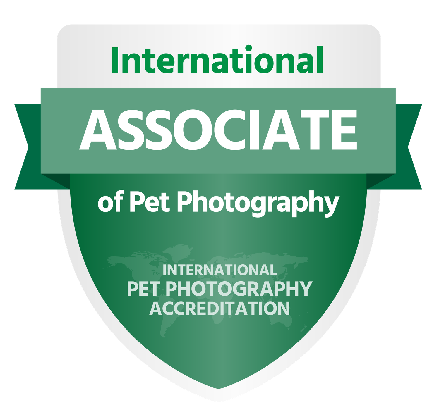 International Associate of Pet Photography badge from the International Pet Photography Accreditation organization.