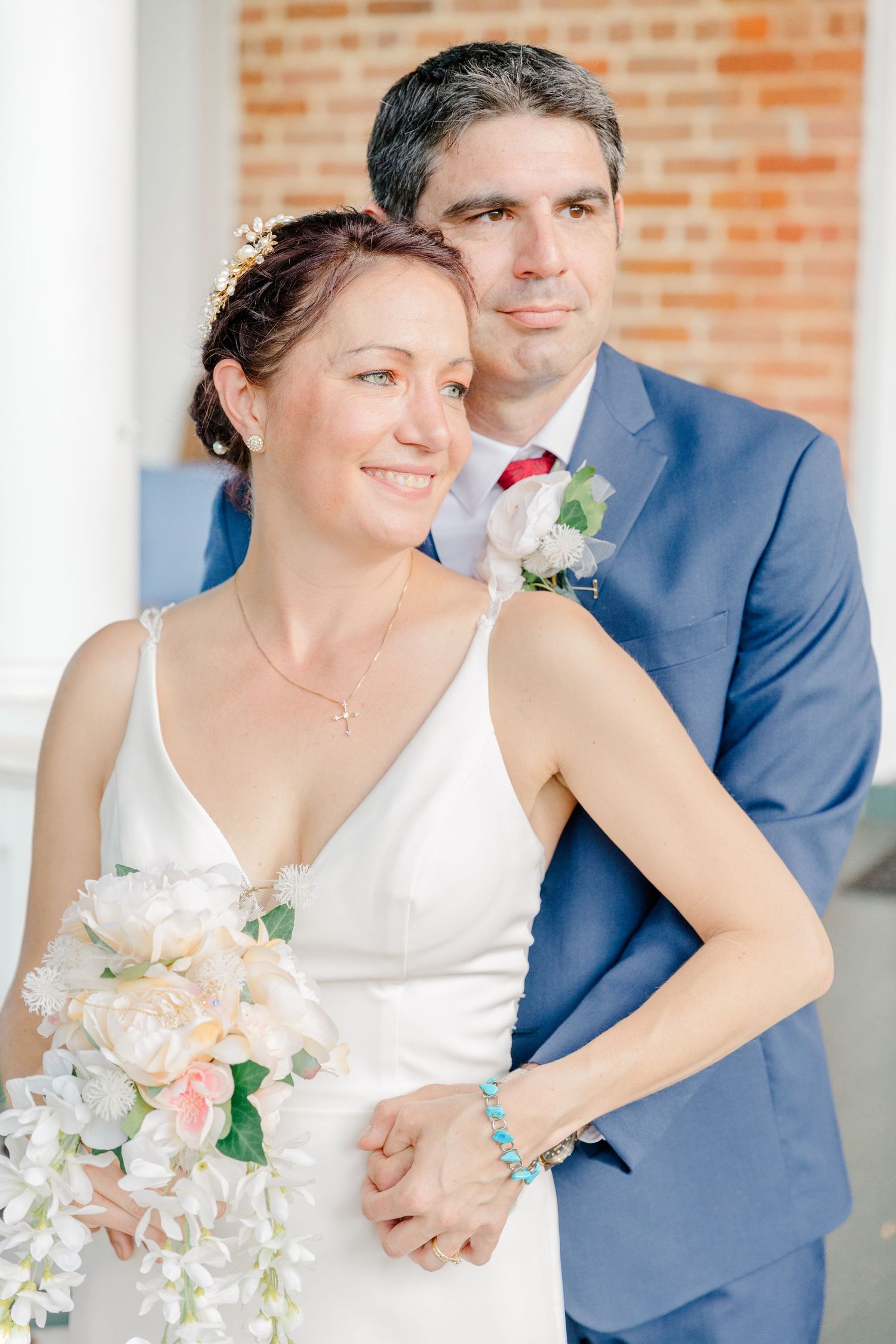 Bride and Groom portraits at Church Point Manor in Virginia Beach.