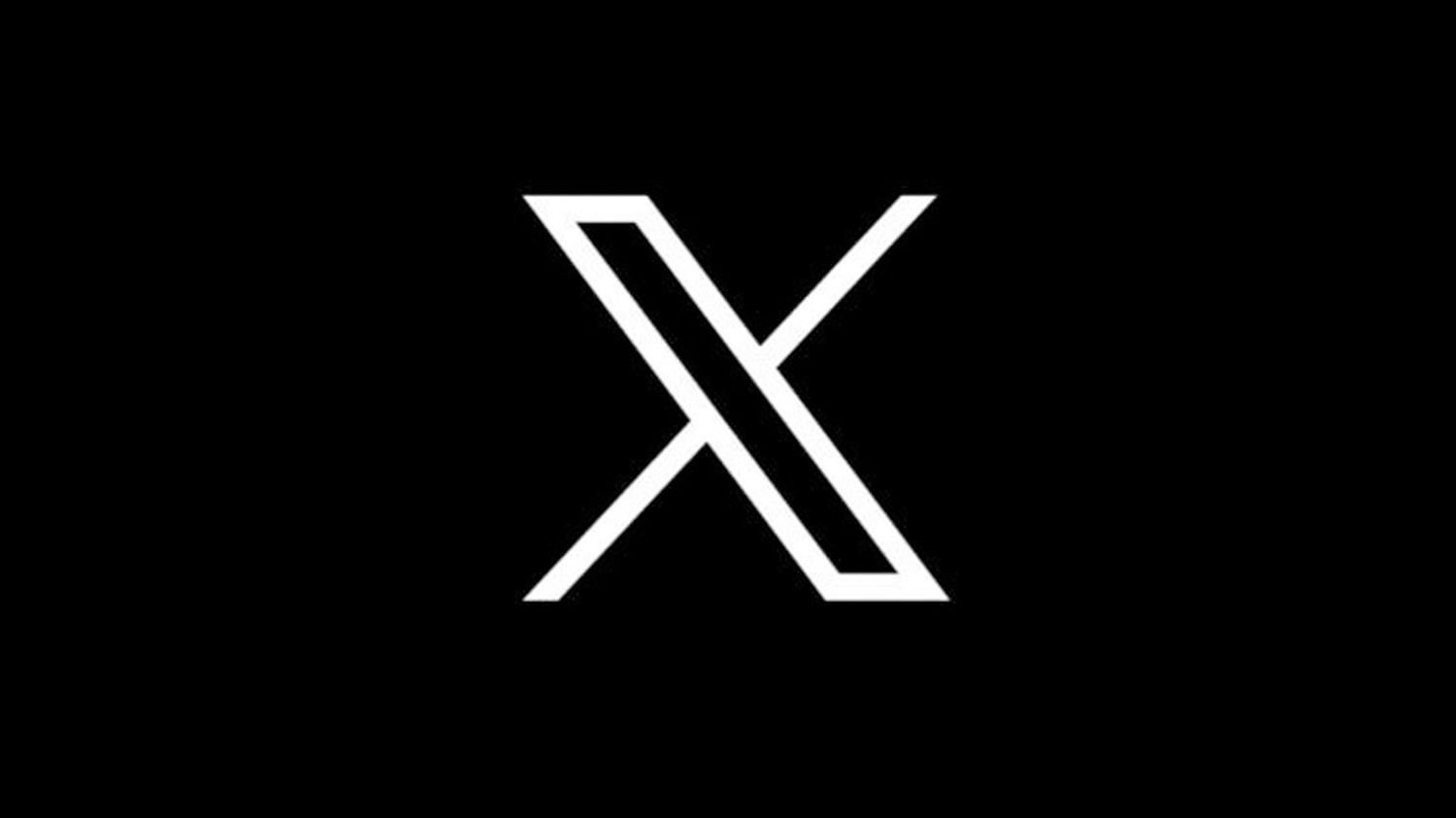 White X logo on black background, representing the X (formerly Twitter) social media platform brand identity.