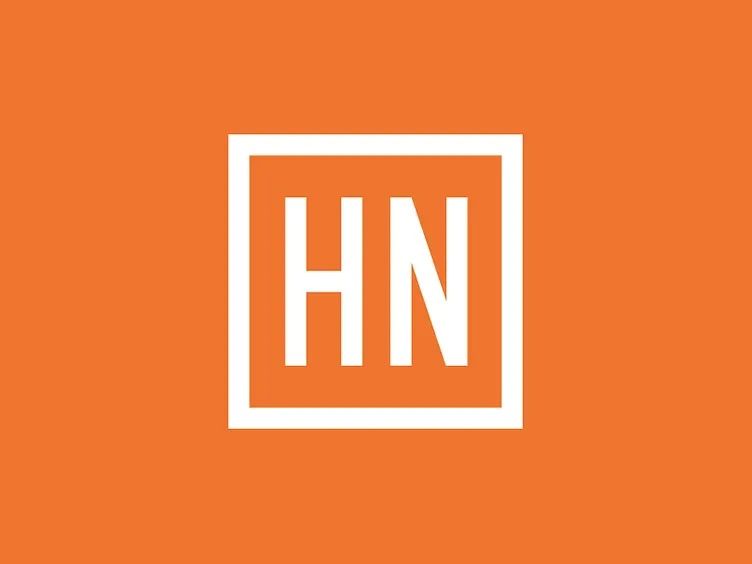 White HN monogram logo in a square frame on an orange background, representing a modern brand identity.