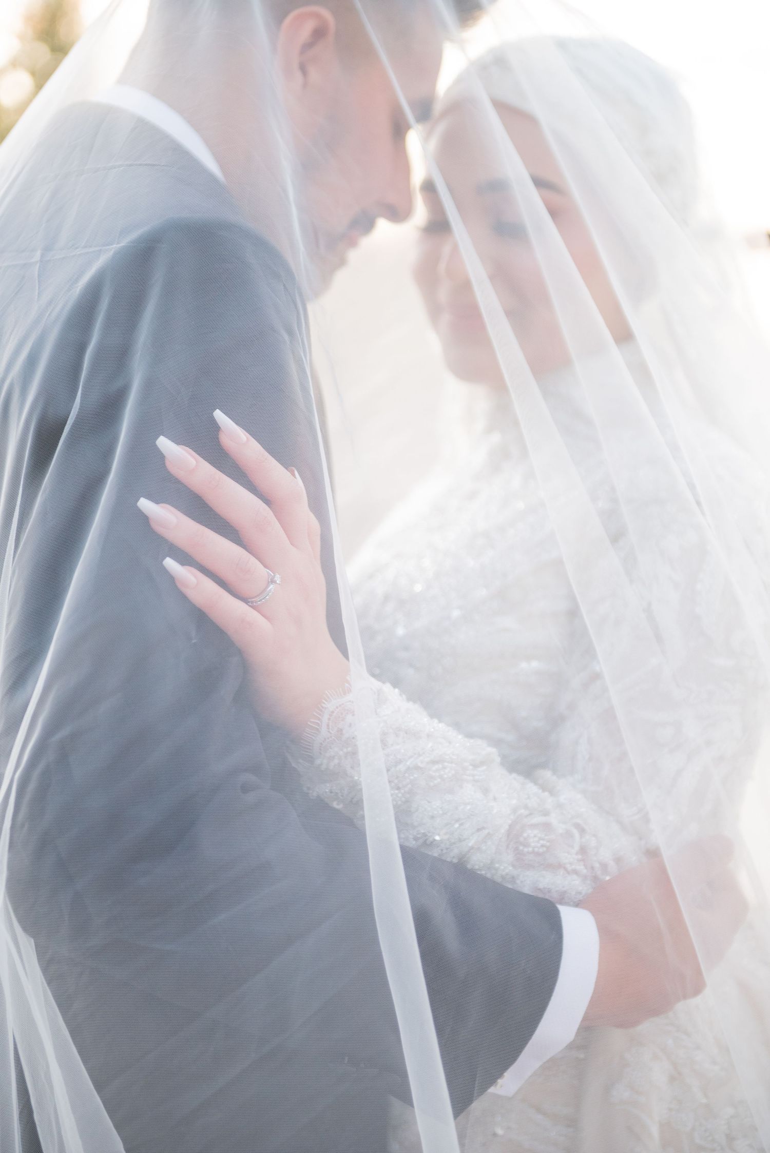 Formal wedding portrait of couple at Orchardview Estate, captured by a bright and airy Ottawa wedding photographer