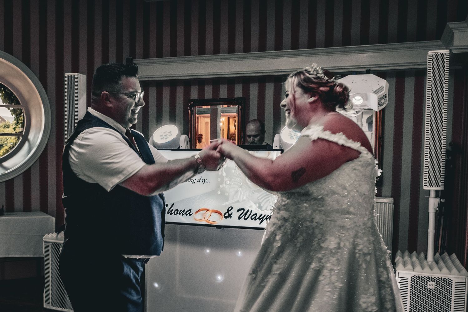 Bride and Groom having their first dance on their evening reception.