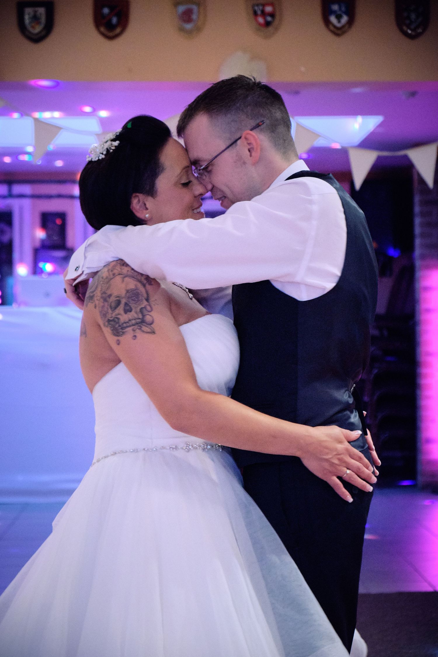 Bride and groom having their first dance.