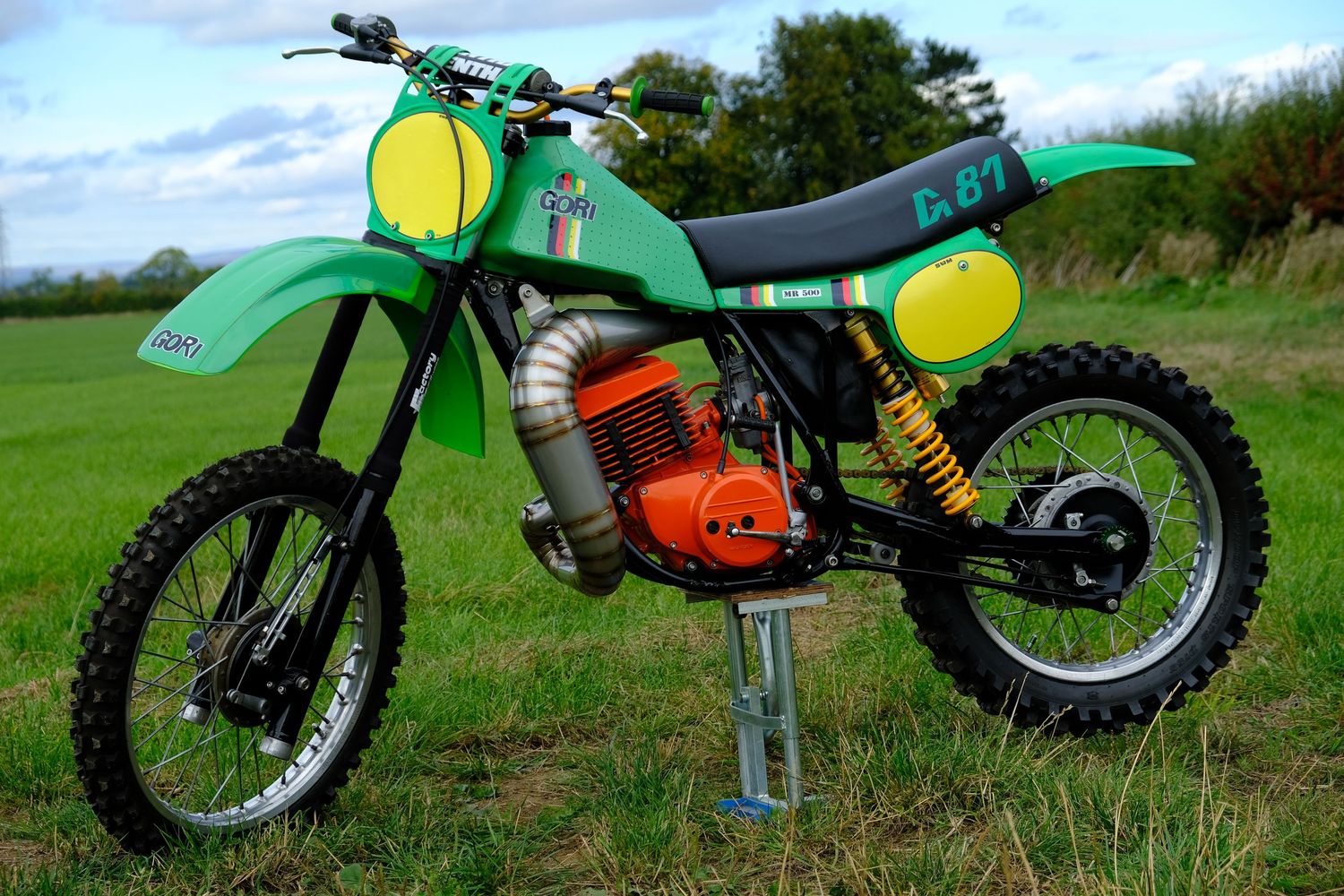 Photo of a Gori Motorcross bike taken for a classic dirt bike magazine.
