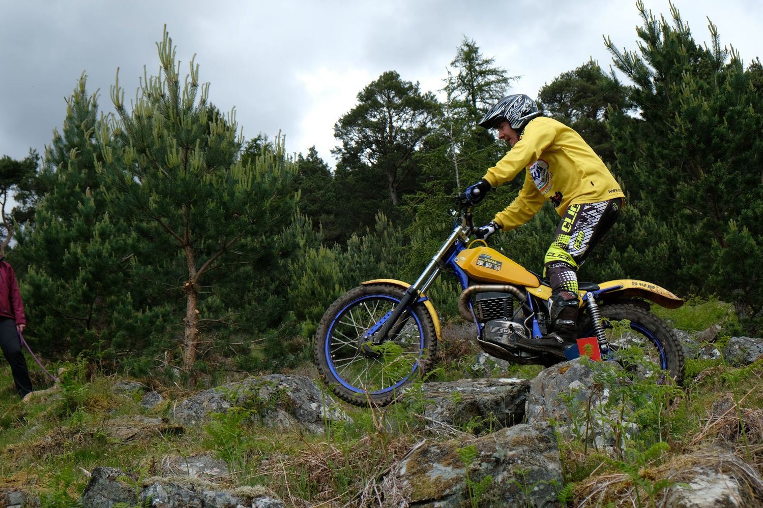 Trials rider at Avimor, scotland for the motorcross trials.