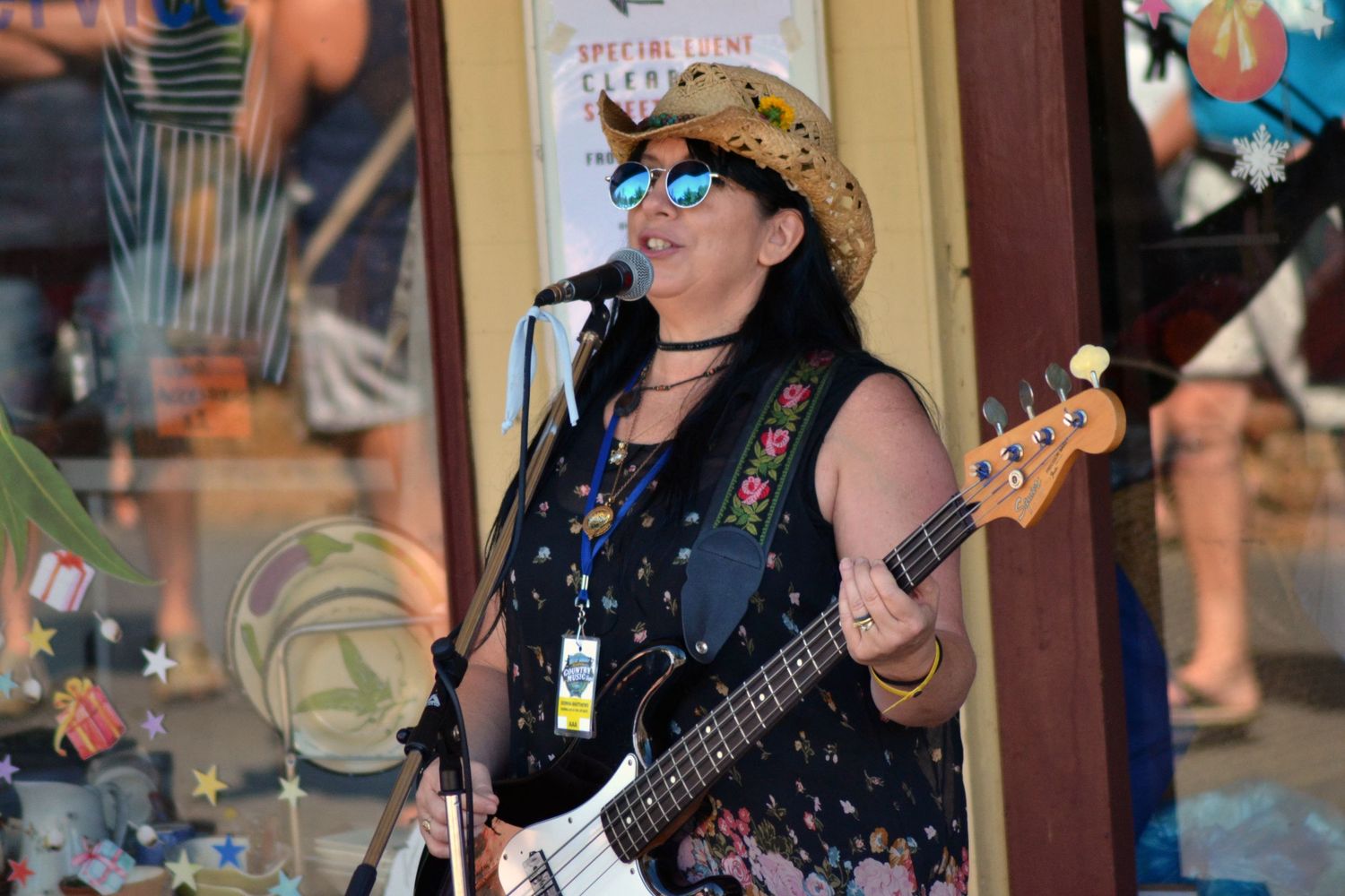 Donna playing her electric guitar during Boyup Brook Country Music Festival.