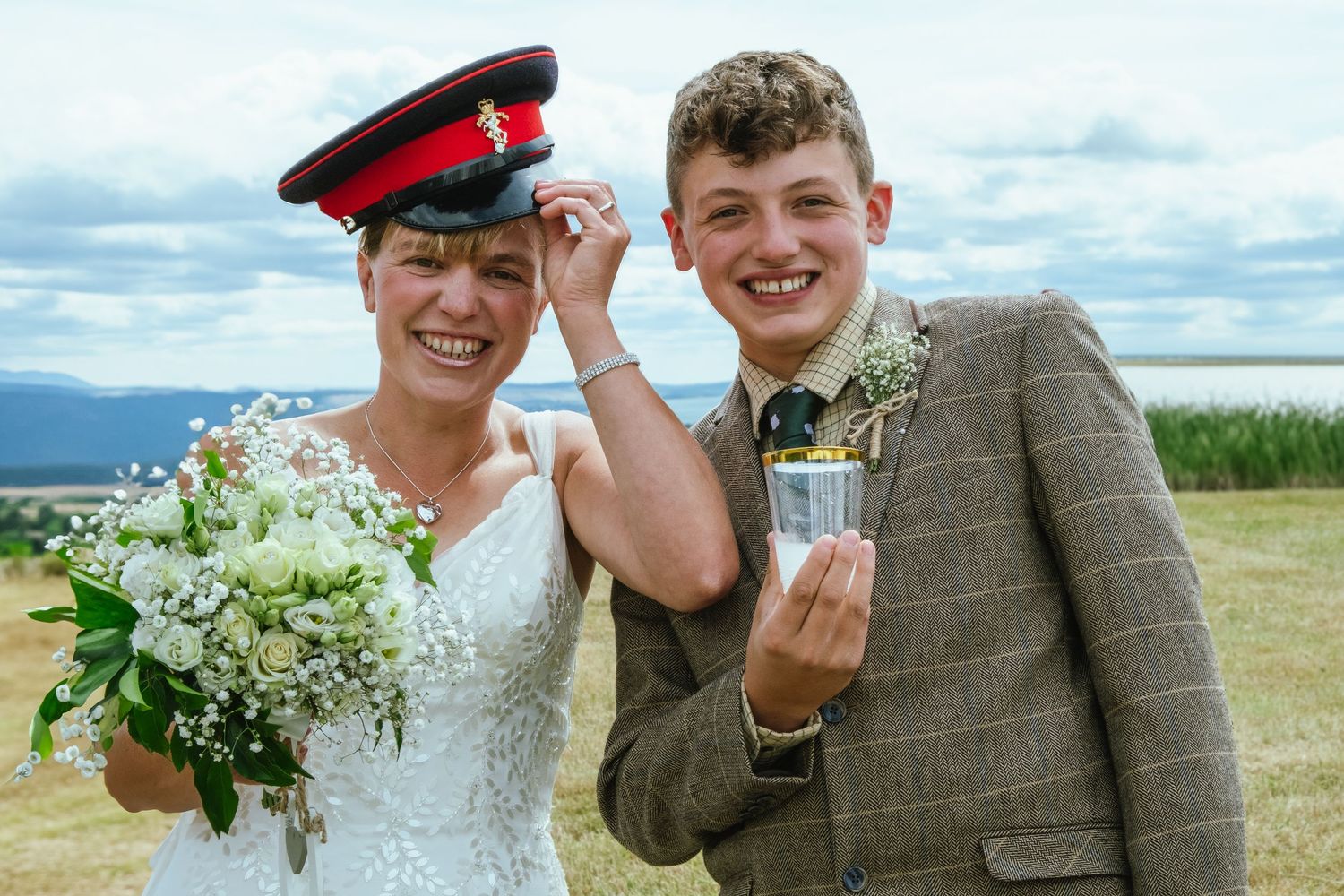 Bride with her page boy at the reception.