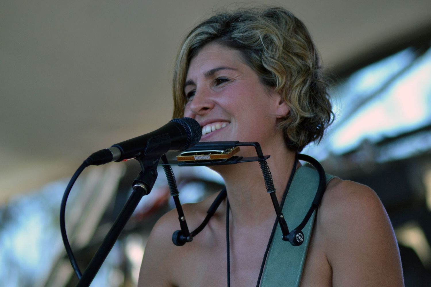 Karin Page on stage at Boyup Brook Country Music Festival in Western Australia.