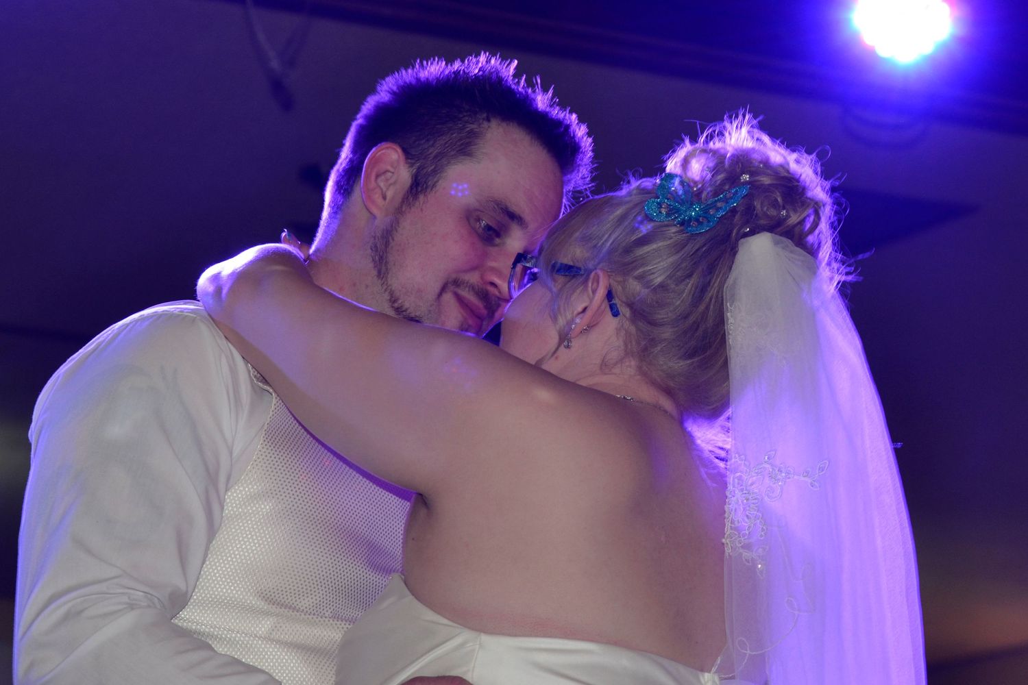 Bride and groom having their first dance.
