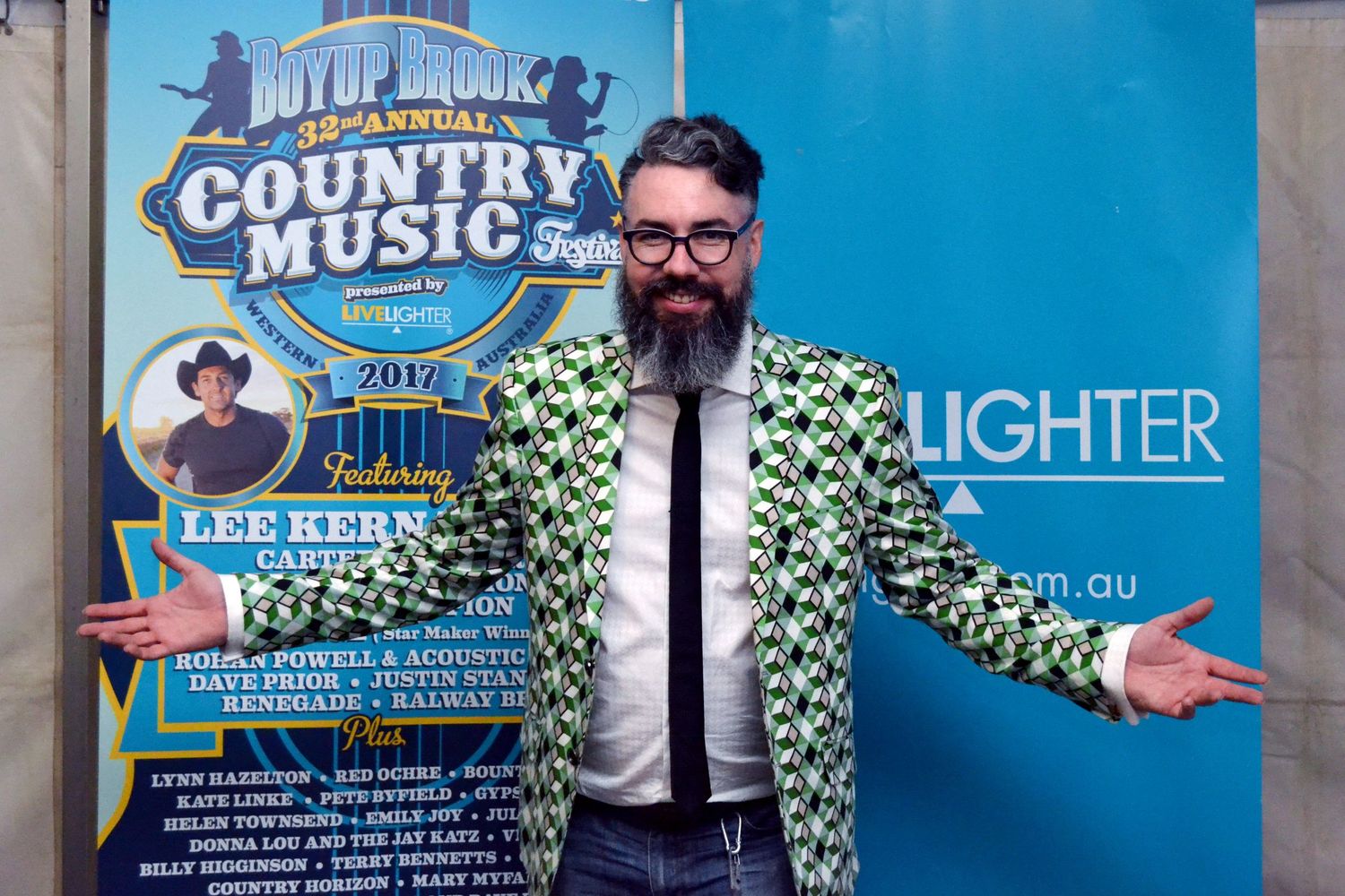 Photo of the host, Ben Sorenson, of Boyup Brook Country Music Festival in Western Australia.