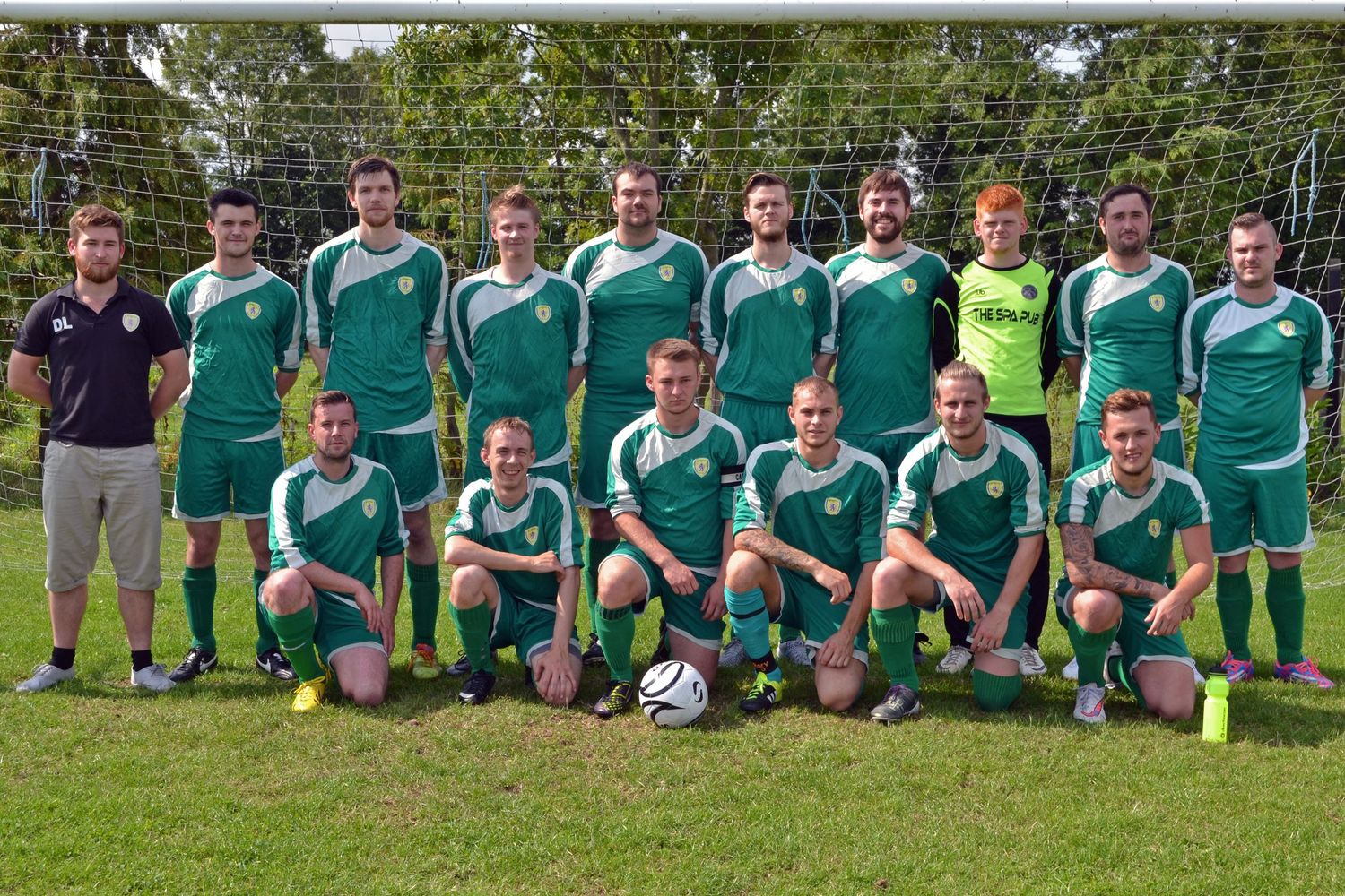 Swinton Football Club first team group photograph before a football match.