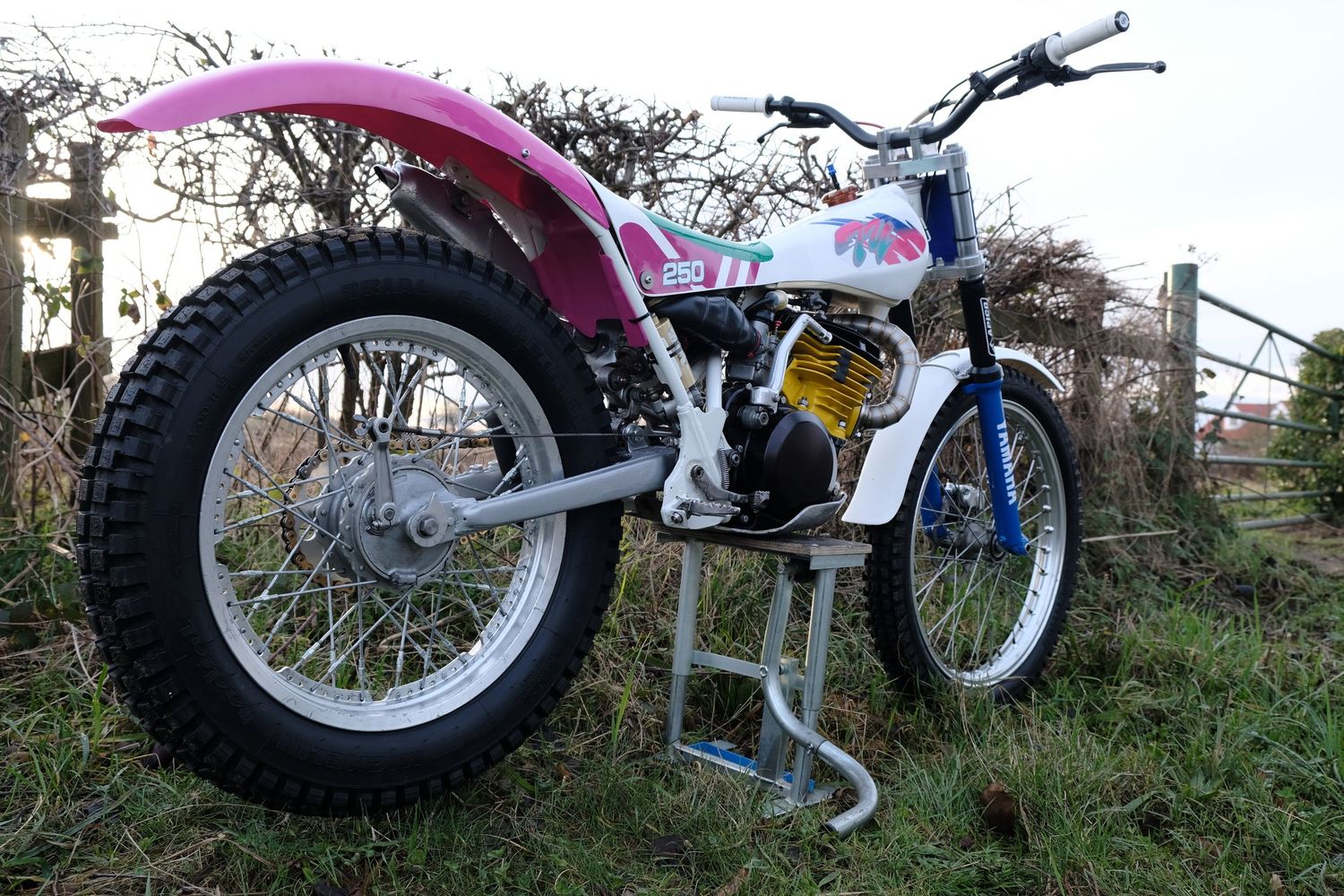 Classic TYZ trials motorcycle photographed for a vintage motorbike feature.