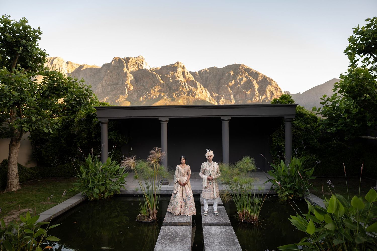 Wedding venue with mountain backdrop and natural landscape.- JCclick Wedding photo & Film - Best Cape Town Photographer.