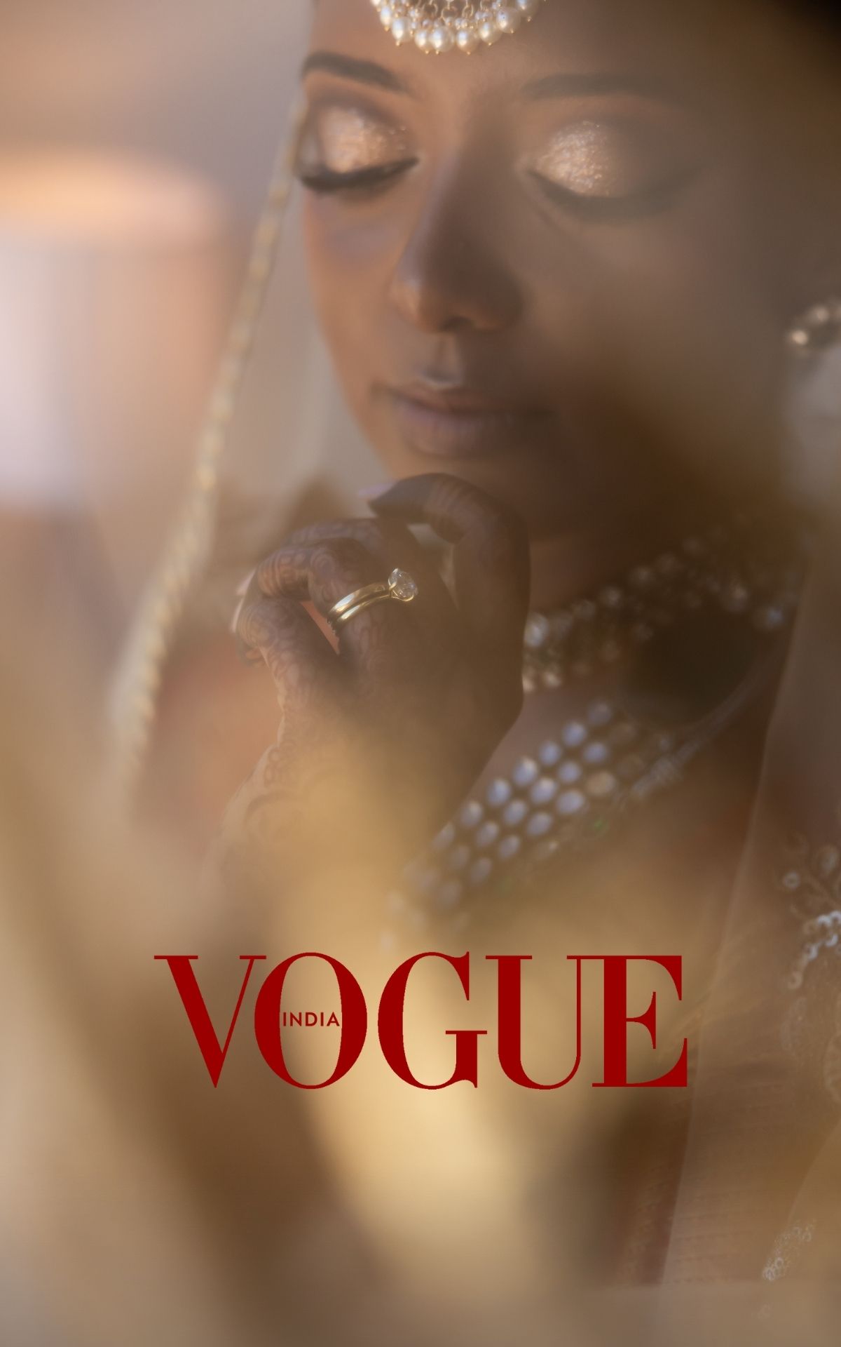 Dreamy bridal portrait for Vogue magazine featuring soft focus and elegant pearls. - JCclick Wedding photo & Film - Best Cape Town Photograp
