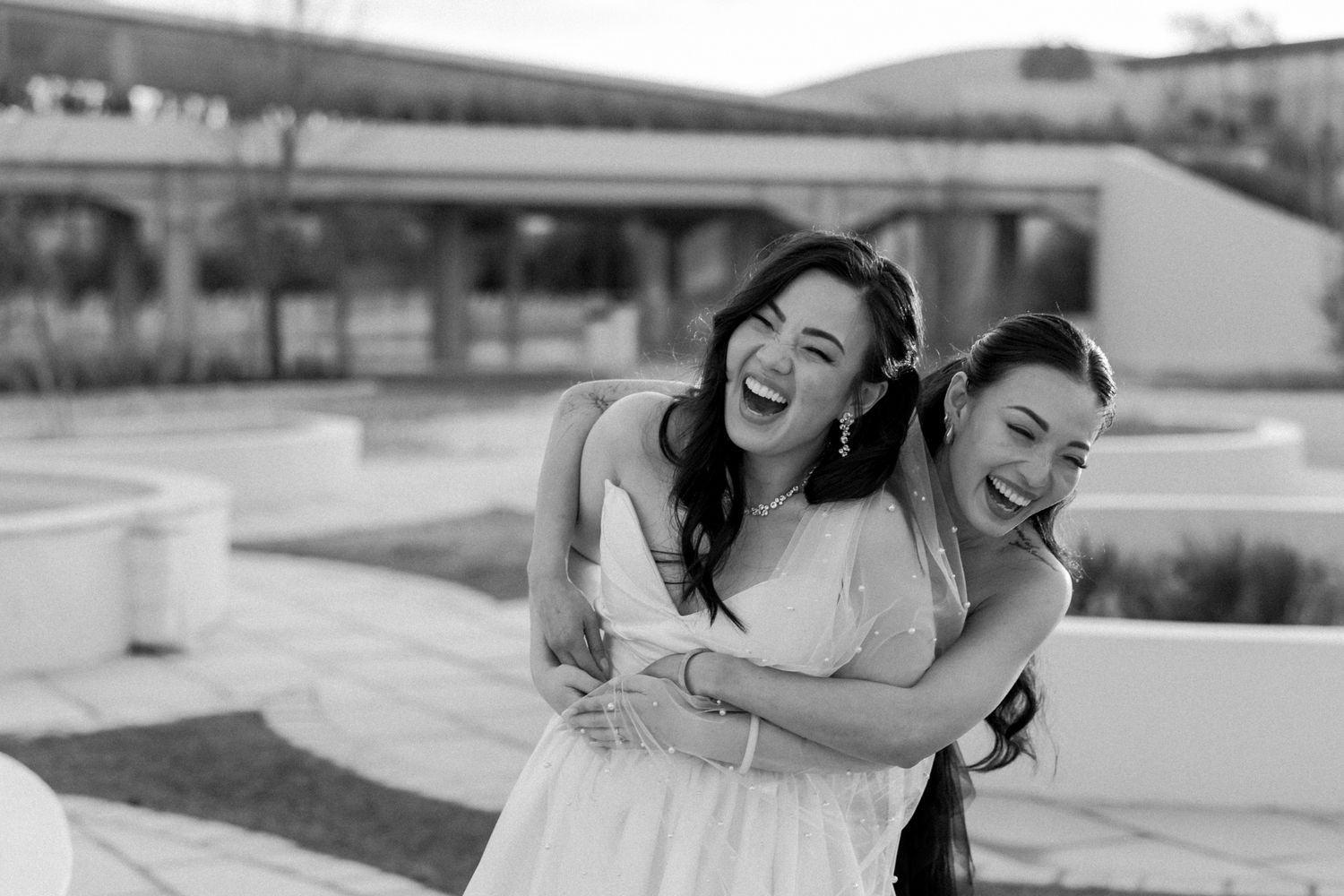 Vintage-style photo of joyful moments at an outdoor wedding. - JCclick Wedding photo & Film - Best Cape Town Photographer.