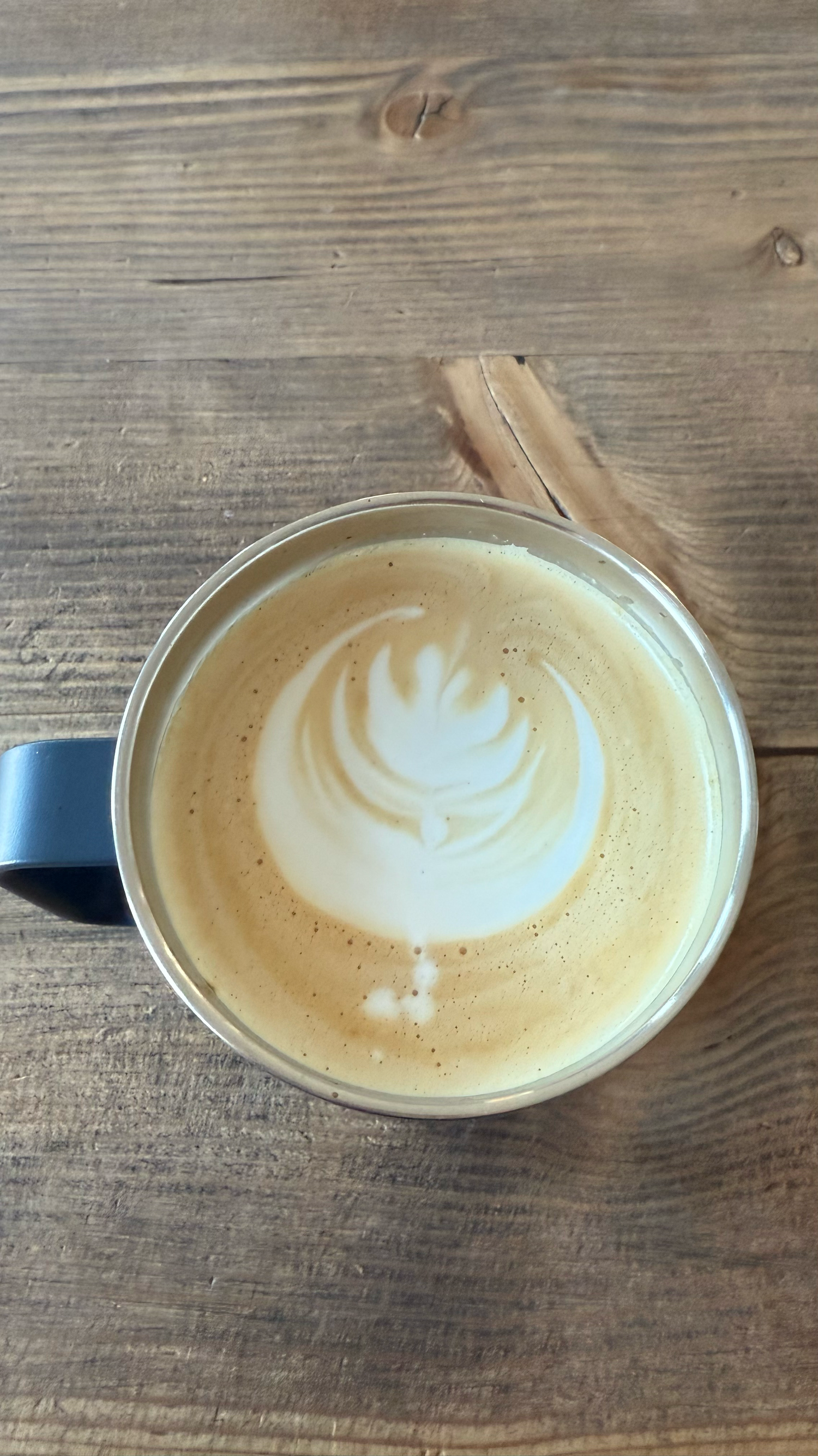 Latte made with small batch. Specialty coffee beans. Roasted weekly in Bartlett IL
