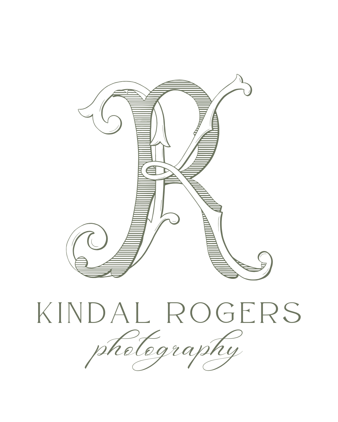 Elegant photography logo design with decorative script lettering in gray.