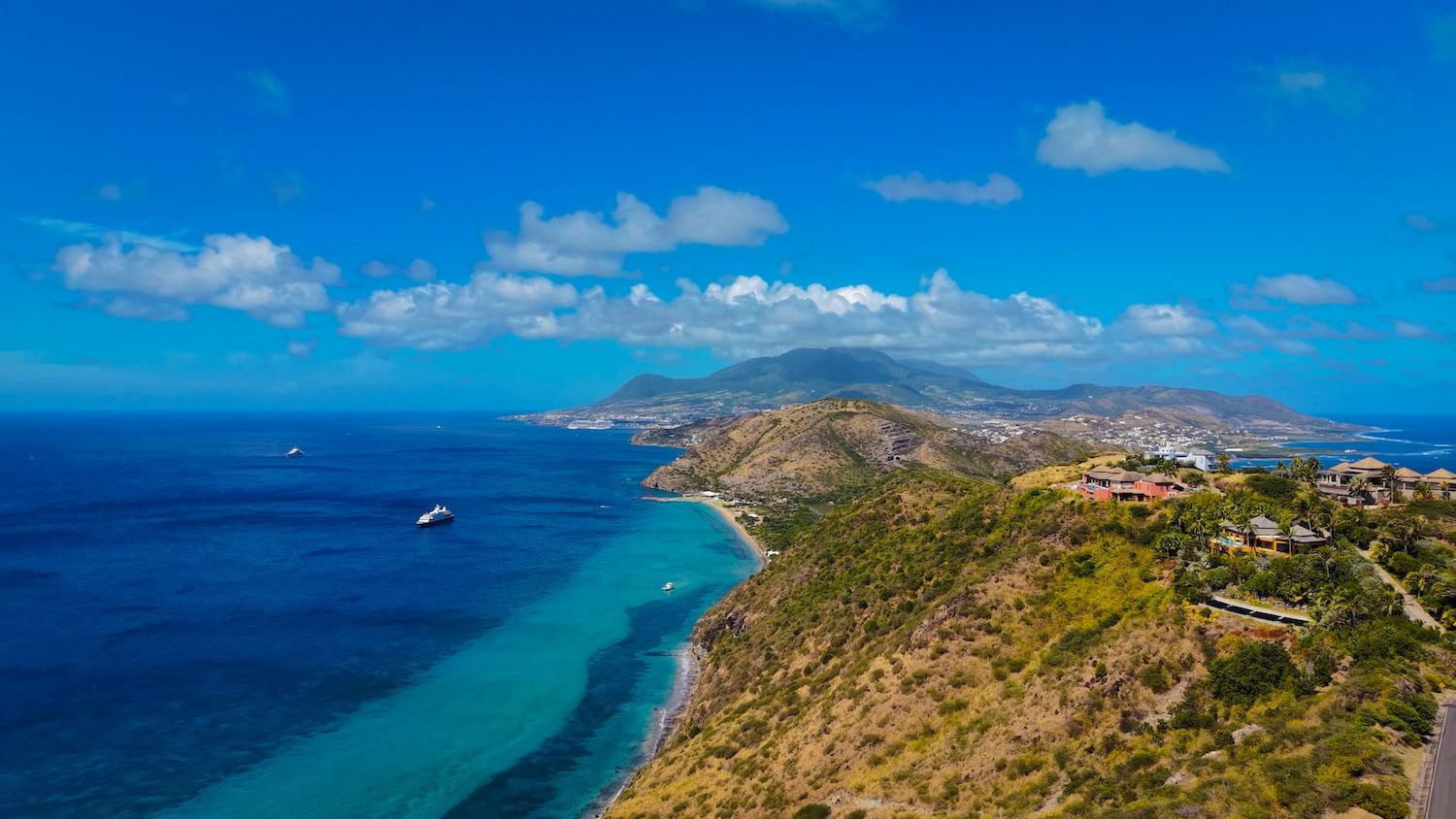 Drone photos of St. Kitts. Stop here on the best St. Kitts Tours with St. Kitts Cruise Photography.