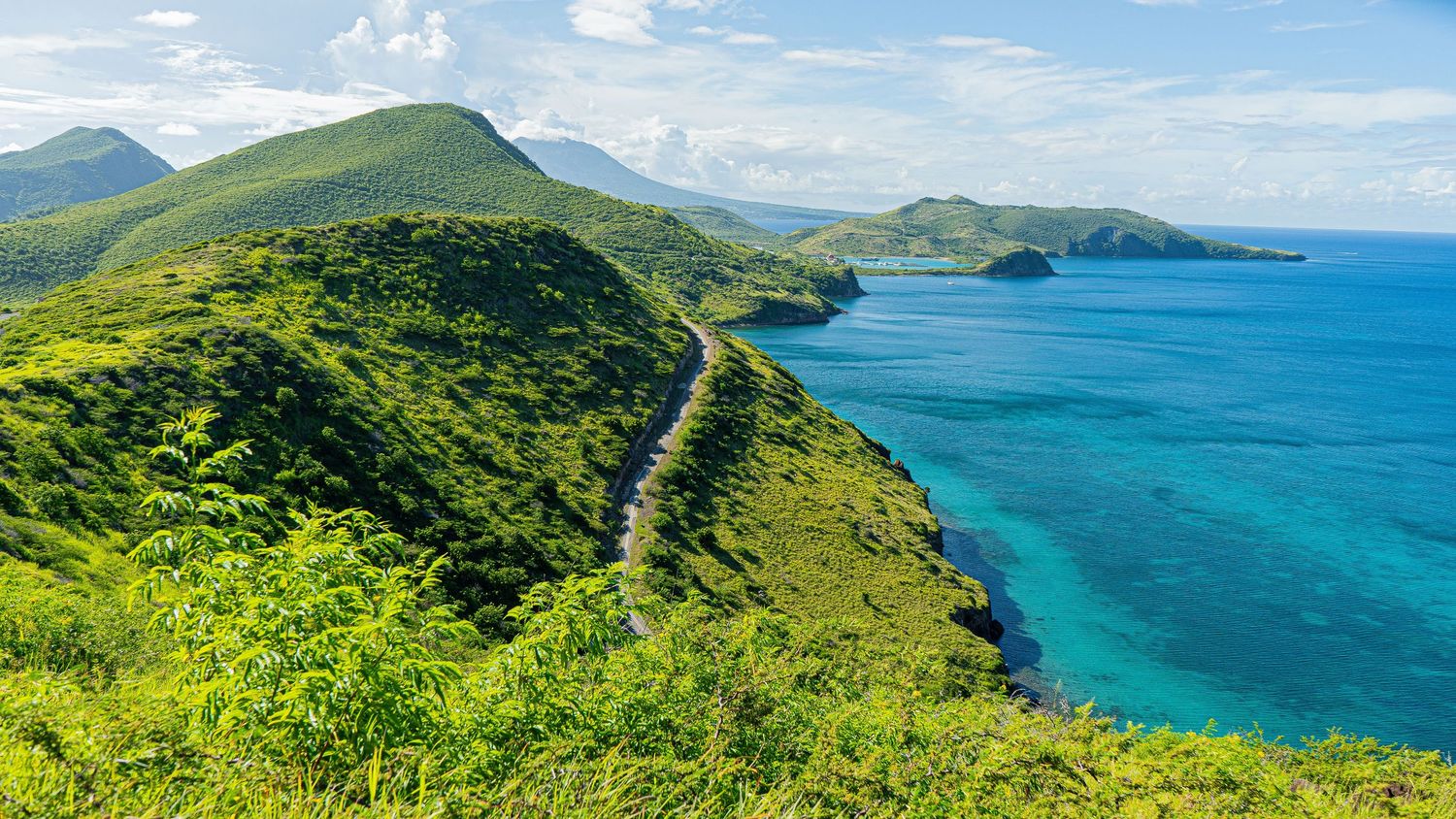Panoramic vista of St. Kitts. Stop here on the best St. Kitts Tours with St. Kitts Cruise Photography.