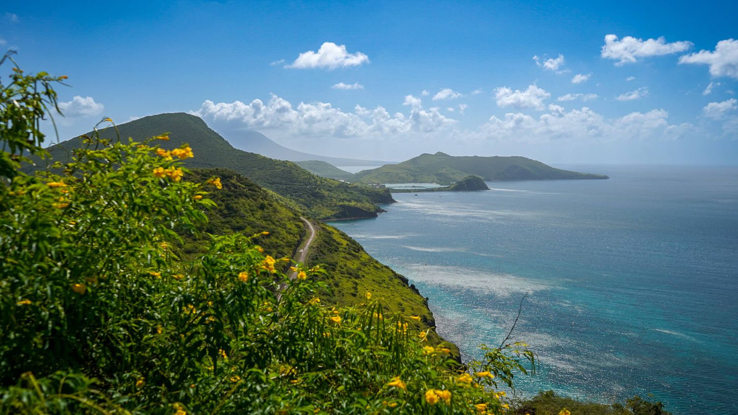 Panoramic view of St. Kitts. Stop here on the best St. Kitts Tours with St. Kitts Cruise Photography.