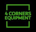 4 Corners Equipment logo featuring bold green text on a black background with a green square border design.