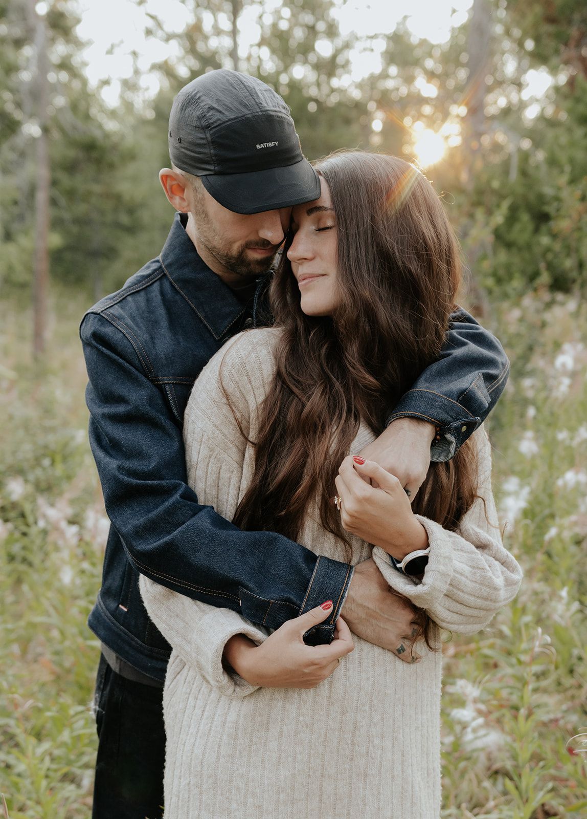 Couples engagement session near Rexburg, Idaho during summer