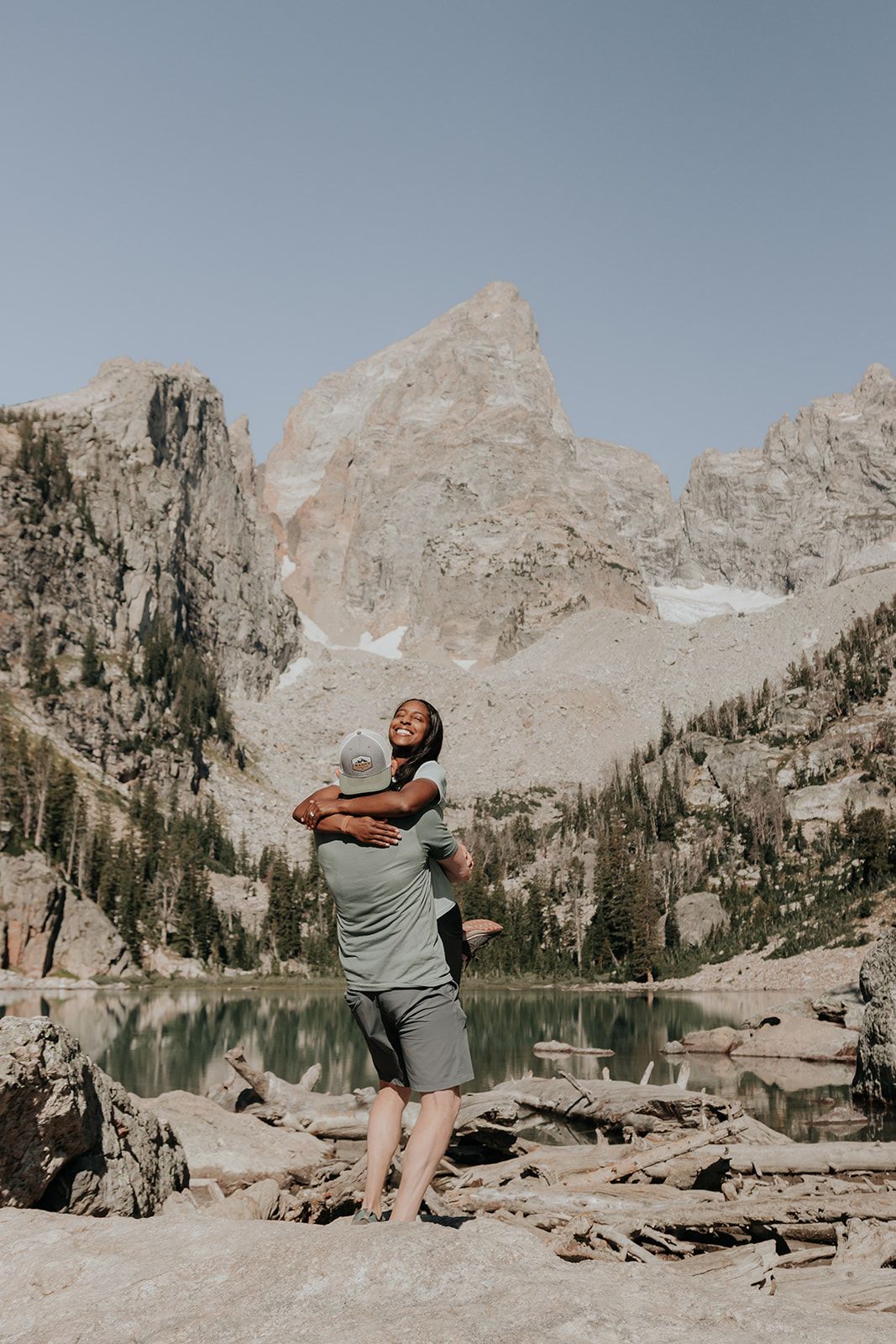 Surprise proposal at Delta Lake in Grand Teton National Park