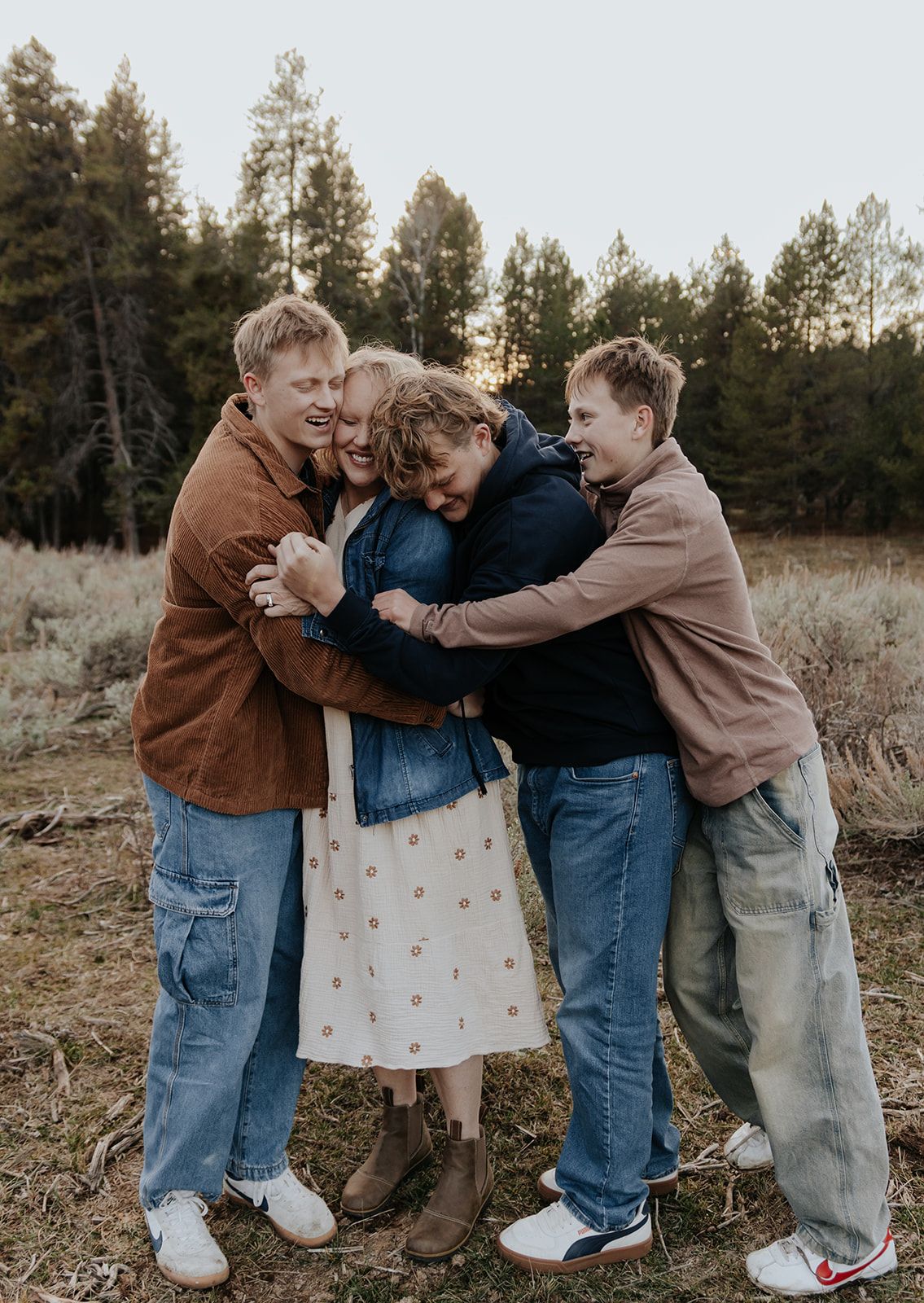 Mother and sons, family photoshoot in Rexburg, Idaho