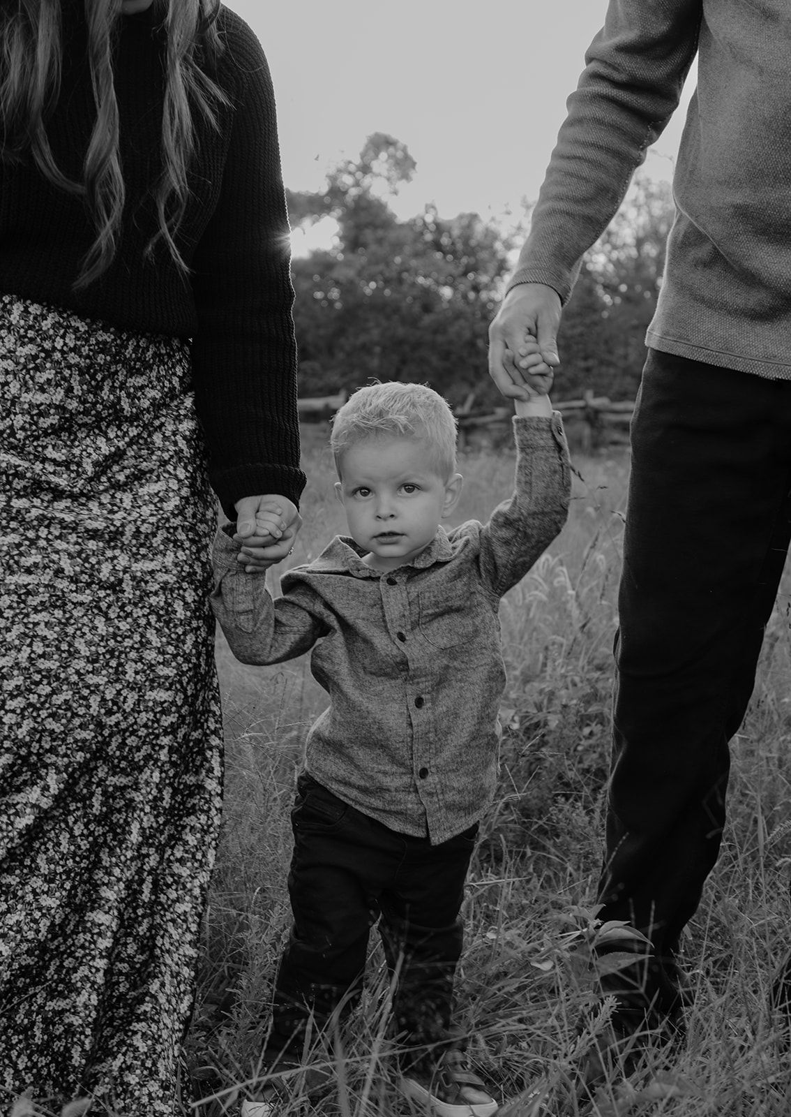 Small family photos during a maternity session in Springfield, Missouri during the fall