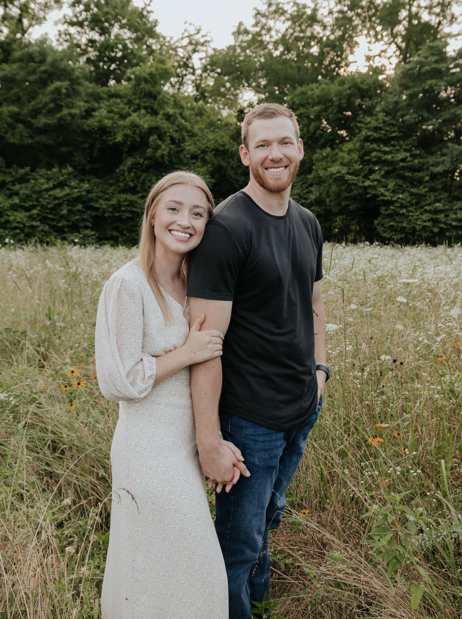 Couple photoshoot at golden hour in Springfield, Missouri during the summer. True to color
