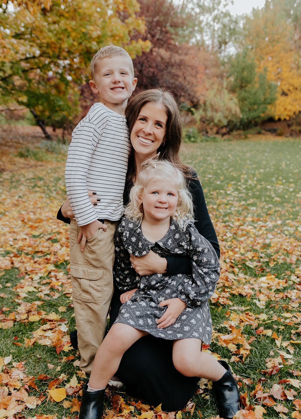 Small family photoshoot in Rexburg, Idaho during the fall