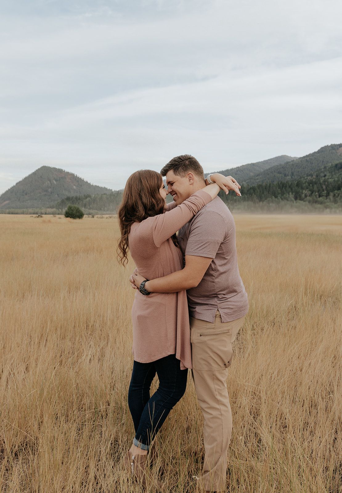 Couples engagement session near Palisades Reservoir in Idaho during August