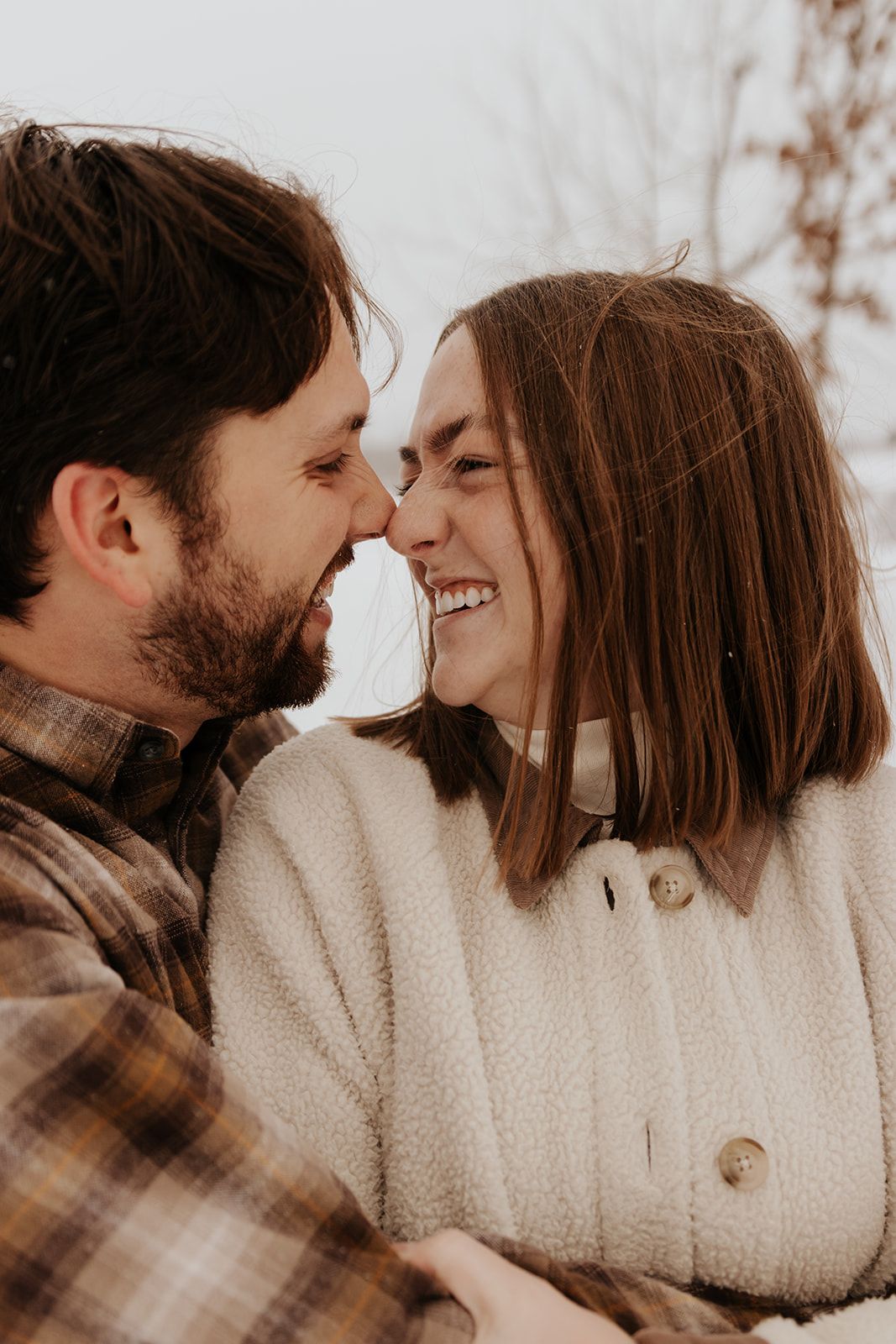 Couples engagement photos in Springfield, Missouri in the snow