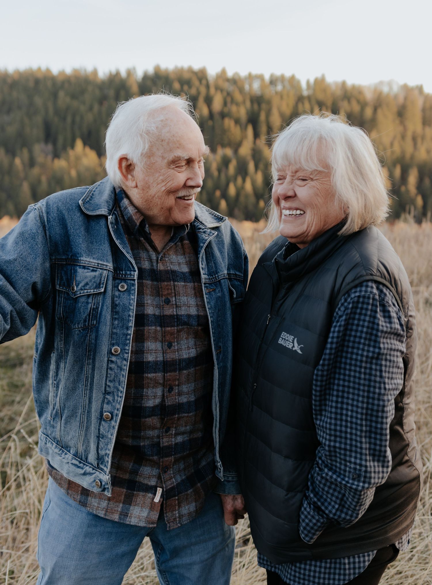 Photo of elderly couple taken near Island Park, Idaho