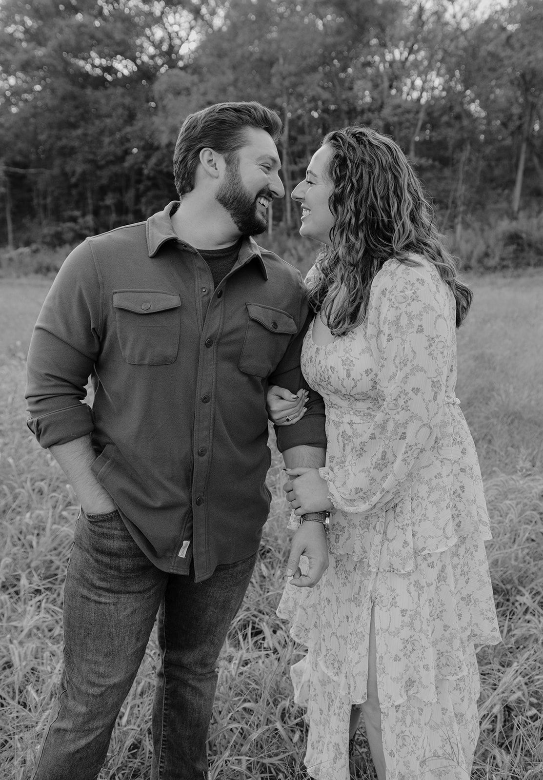 Couples photoshoot at Lost Hill Park in Springfield, Missouri in September, black and white couples photo
