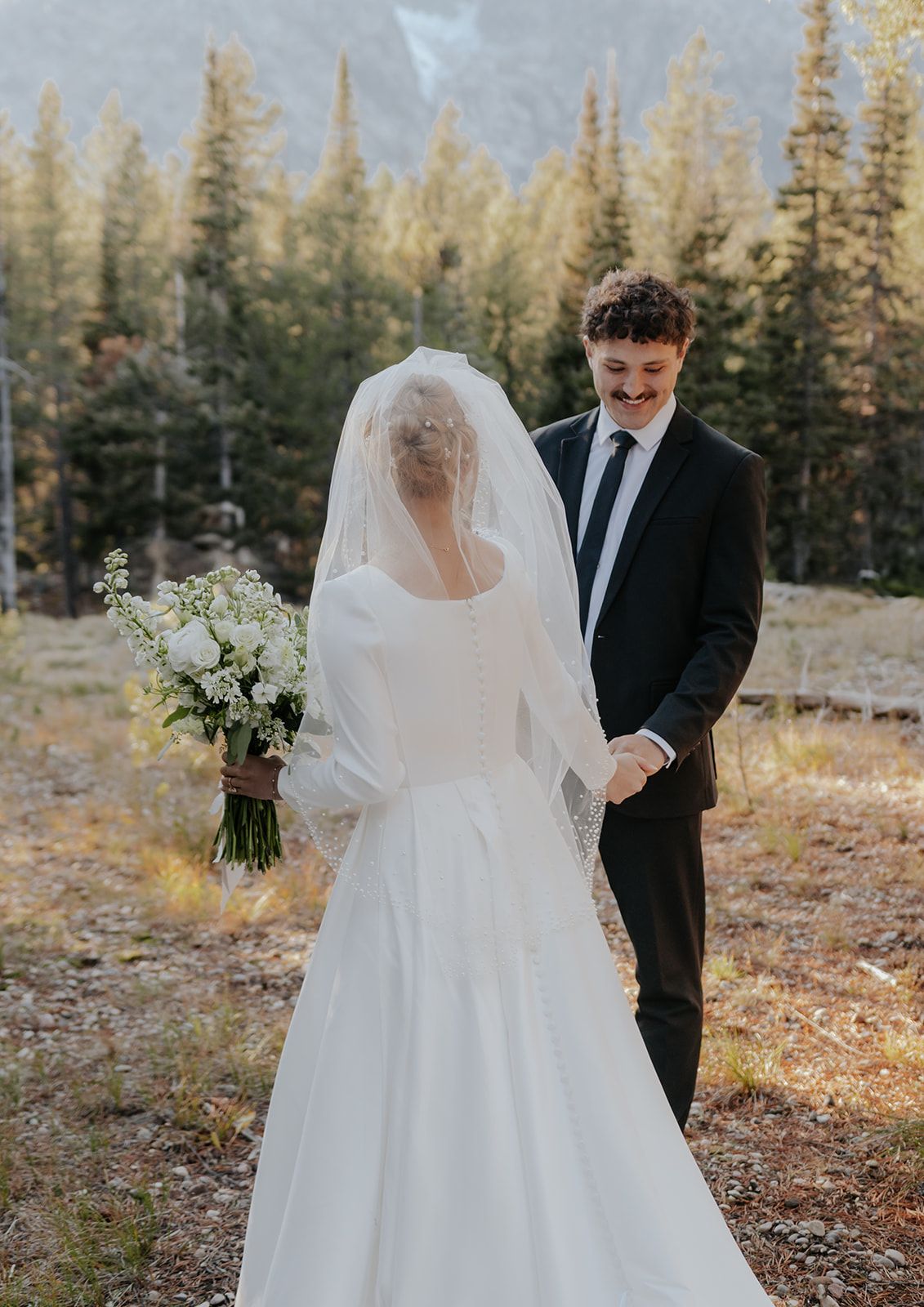 First look in Grand Teton National Park, mountain elopement
