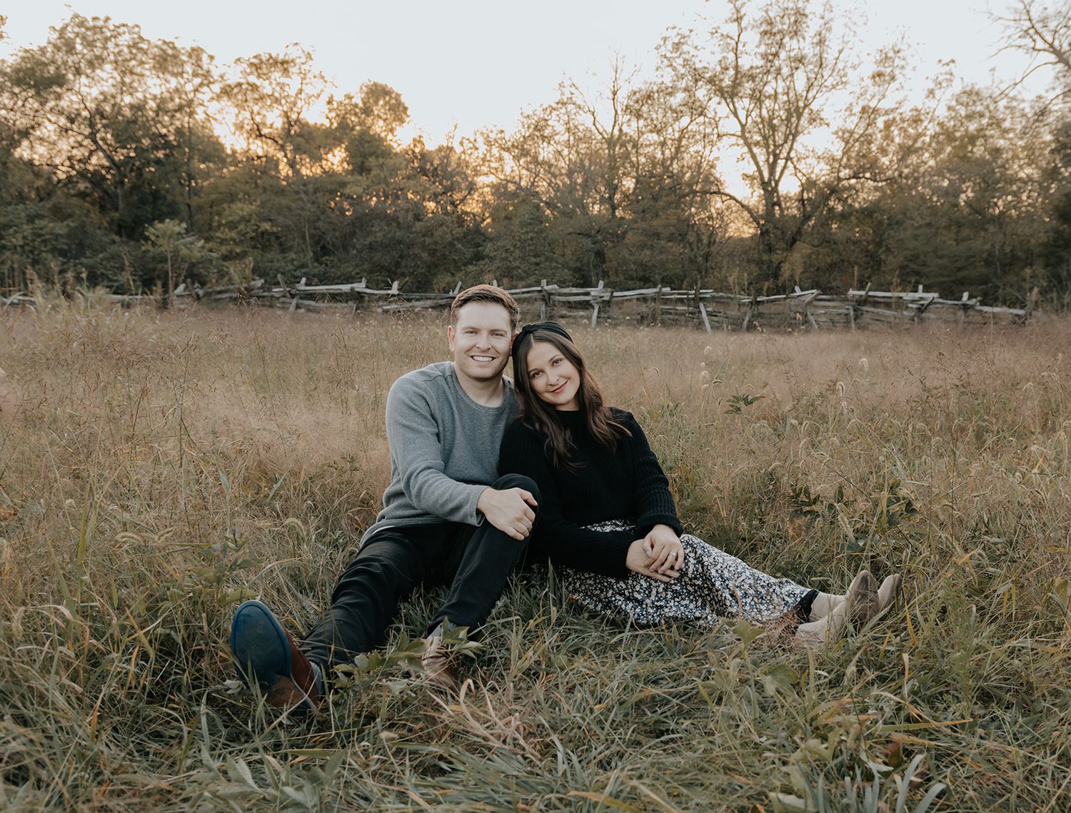 Couple photo at golden hour in Springfield, Missouri