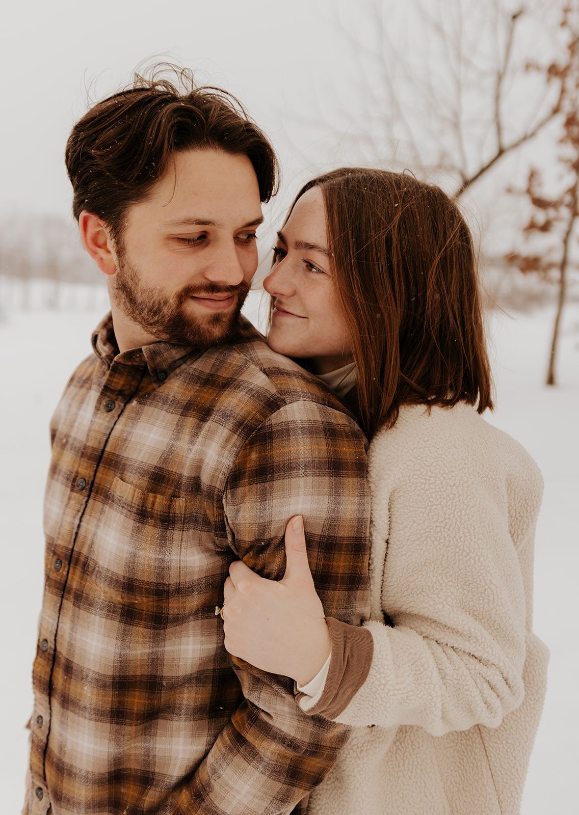 Couples engagement photos in Springfield, Missouri in the snow