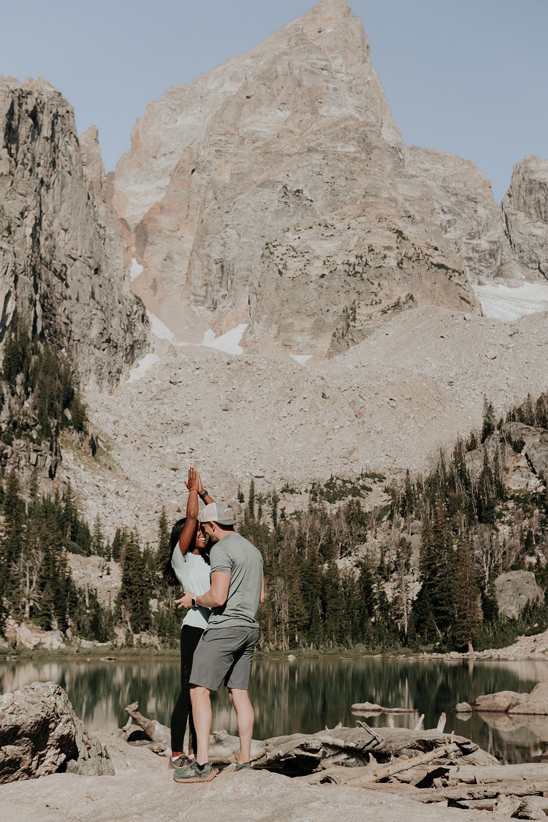 Proposal at Delta Lake in Grand Teton National Park in August