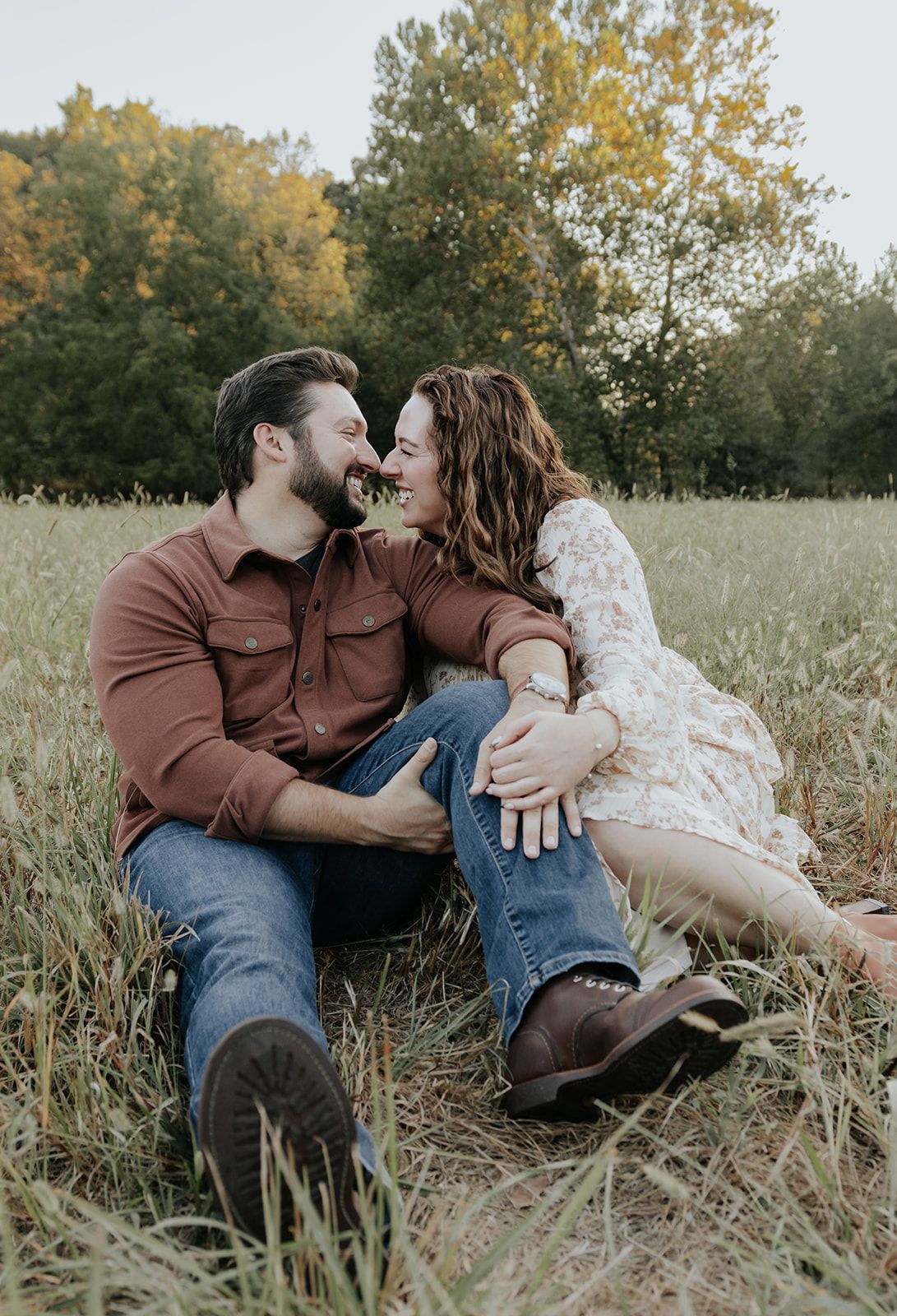 Couples photoshoot at Lost Hill Park in Springfield, Missouri in September
