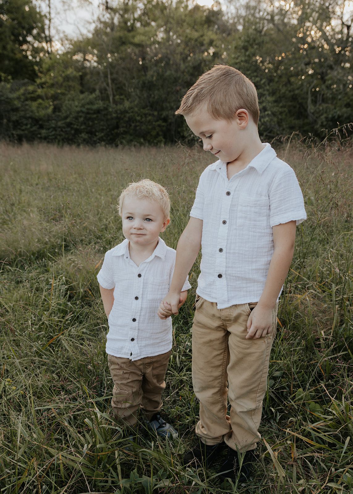 Brothers, candid moment during small family photoshoot